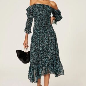 Misa Los Angeles Rashida Dress Nazirah Floral Puff Sleeve, Off-Shoulder